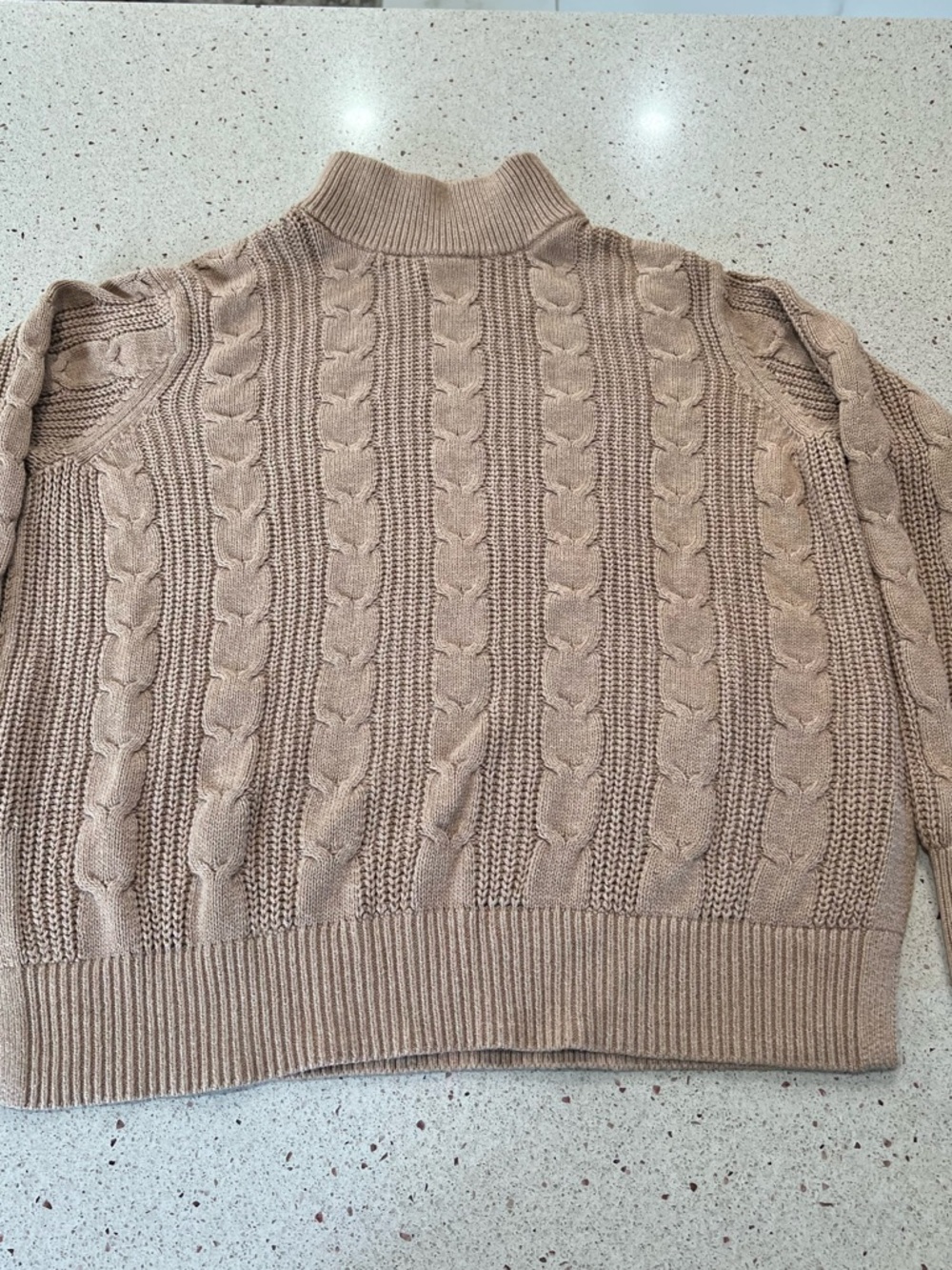 Banana Republic Women's Cable Knit Crewneck Sweater - Taupe